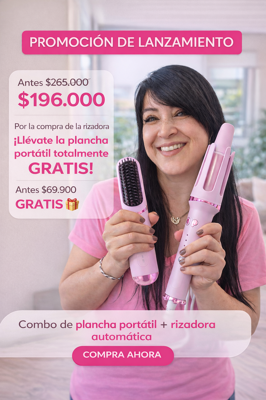 Magic Hair Duo®✨. Rizadora Automática + Plancha Portátil GRATIS💲❤️‍🔥